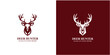 deer hunter logo, badge, emblem, label design template. vector, hunter club, deer hunting symbol icon