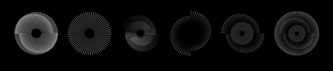 Spiral sound wave rhythm line dynamic abstract. Circular spiral sound wave rhythm from lines. Vector