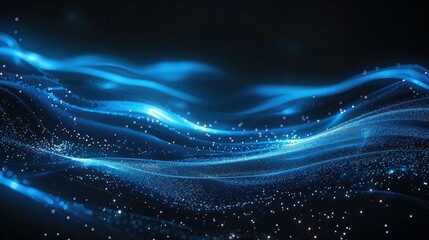 Leinwandbilder - Science and technology background, simple, blue, black. Generative AI.
