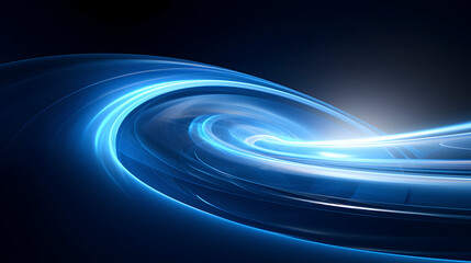 Digital blue glowing vortex lines waves abstract graphic poster web page PPT background