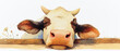 A beautiful cow drawing with a white background is perfect for backgrounds and websites. Image generated by AI