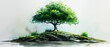 A beautiful drawing of a tree with a white background, suitable for backgrounds and websites. Image generated by AI