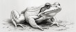 A beautiful frog drawing with a white background,suitable for backgrounds and websites.Image generated by AI