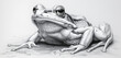 A beautiful frog drawing with a white background,suitable for backgrounds and websites.Image generated by AI