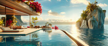 Exotic Beach Resort Paradise, Maldives Luxury At Its Finest With Overwater Villas And Turquoise Seas Under A Sunset Sky