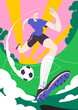 © Lydia Hill - Vector Female Lady Soccer Football Player Kicking Ball