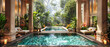 Exotic Poolside Paradise, Luxury Amidst Tropical Gardens, A Serene Retreat for Ultimate Relaxation and Leisure in Asia
