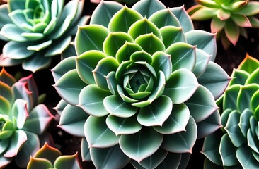 Plant succulents in pots. The concept of preserving and caring for houseplants