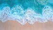 © Tina - Aerial drone footage of sea ocean waves reaching shore. Beach clear turquoise top view