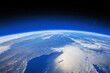 Space horizon of the Earth. Blue planet. Blue planet in space