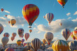 © River Girl - Colorful hot air balloons soaring high during a vibrant festival celebration, creating a picturesque and exhilarating scene