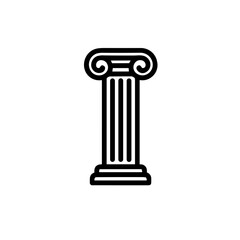 Wall Mural - Simple ancient pillar antique column isolated black icon