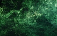 Thick, Billowing Clouds Of Vibrant Green Smoke Fill The Frame, Creating A Mesmerizing And Otherworldly Visual Composition With Their Shifting, Ethereal Forms.
