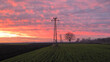 colorful sunset above the fields in Vojvodina