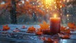 Candlelight and Maple Leaves, The Warm Glow of Autumn Indoors