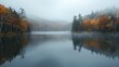 Amidst the misty lakes and reflective thoughts, autumn waters whisper serenity in nature's symphony.
