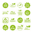 Organic food. Organic food elements or label. Set of Eco, Free gluten, Natural 100%, Eco Friendly, Organic product