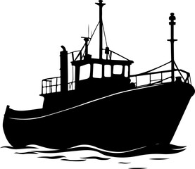 Wall Mural - silhouette of a ship