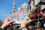 Fototapeta Nowy Jork - Turkish lira paper money banknotes