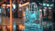 © doraclub - Holographic shopping bag with credit card icons symbolizing futuristic online commerce
