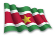 Realistic waving flag of Suriname