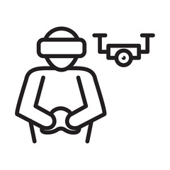 Sticker - reality virtual user with drone