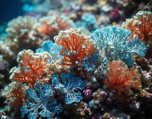 ocean coral reef. sea world under water background. ai generated.