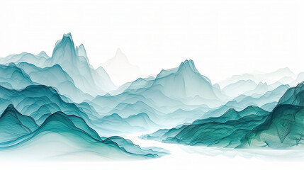 Naklejka na meble Mountain Matrix: 3D Radar Topography