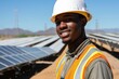 Portrait of a young male engineer on the solar farm