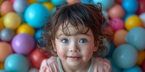 Sticker - A portrait capturing the innocent joy of a little girl at the playground.