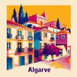 Minimalist Lineart City Poster of Algarve

