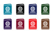 © Marty's Art - simple classic passport icon set various colors