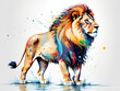  Mighty   lion Mighty lion  running by the water, jumping,lion illustrations, picture books, POD images