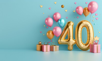 Wall Mural - Happy birthday 40th images