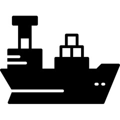 Wall Mural - Cargo Ship Icon