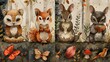Charming Watercolor Forest Animals and Nature Elements