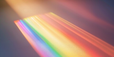 Wall Mural - Abstract rainbow light in empty room, natural beautiful rainbow gradient highlight ray on empty white wall, copy space, mock up.