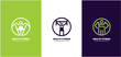 logo set of a healthy fitness center.