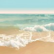 Sea waves on sand, summer vibe . Seaside landscape. Illustration generated with AI