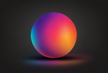 Poster - Gradient ball illustration in trendy color on black background