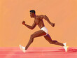 © neatlynatly - Illustration of a male sprinter running on a track, showcasing motion and athleticism.