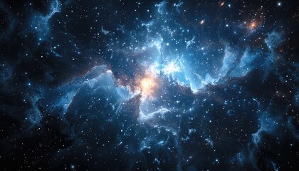 Canvas Print - A blue and white star with a bright light in the middle by AI generated image