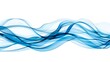 Elegant Blue Smoke Waves Flowing on White Background. Abstract Art for Wallpapers, Backgrounds, and Creative Designs. Modern Digital Graphics. AI
