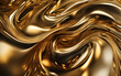Golden liquid metal flow, smooth and shiny surface, high-end luxurious abstract background
