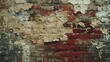 Peeling brick wall texture with red paint for urban and grunge background concept, ideal for creative projects that require an industrial aesthetic touch.