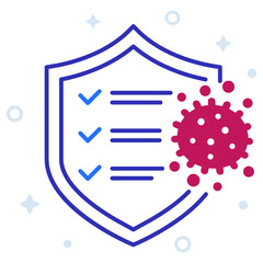 Poster - antibacterial protection icon, virus and shield