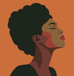 Vector portrait of a beautiful African American black woman. Femininity, independence. Feminism, gender equality, empowerment concept
