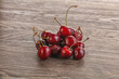 Ripe sweet cherry berries heap
