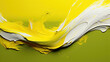 White and Yellow Liquid Paint Wavy Texture on a Lemon Yellow Color Background