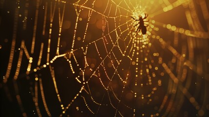 A spider web with a spider in the center